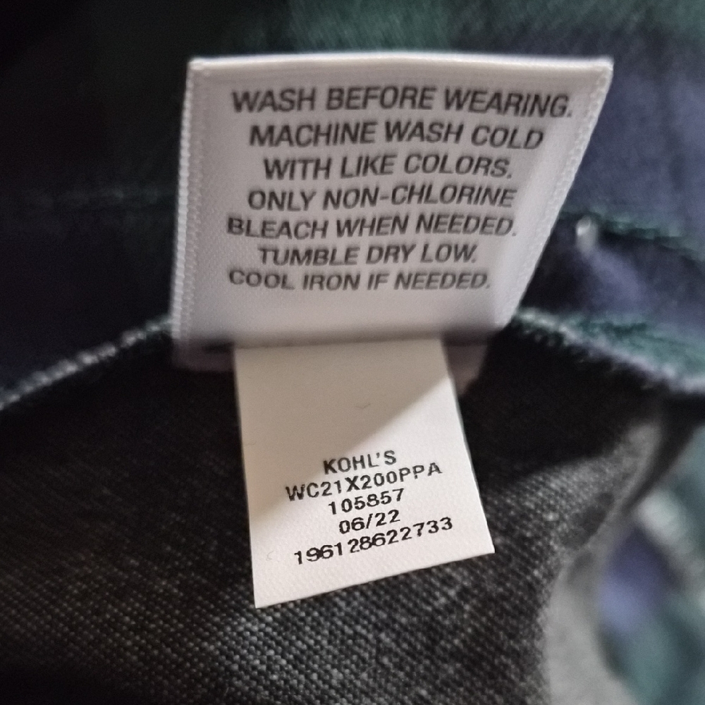 NWT Croft & Barrow Navy and Forest Plaid Pants Size 30W - Picture 7 of 8